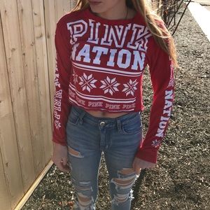 victorious secret red crop top